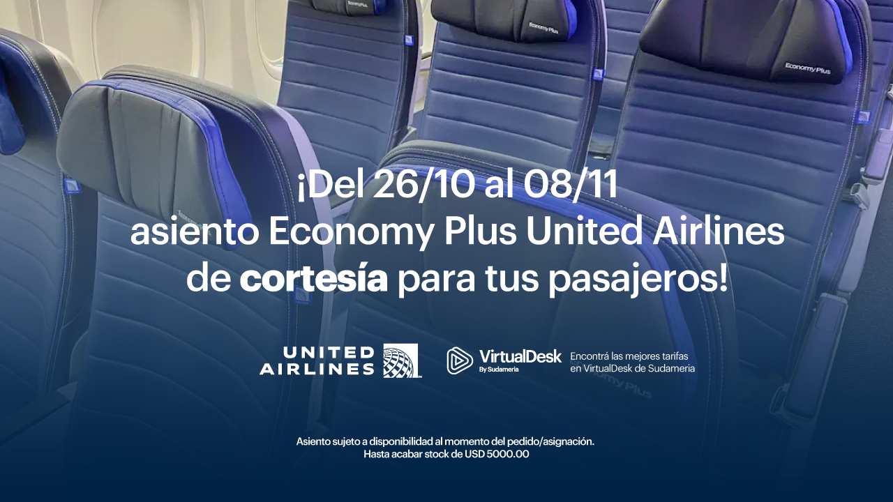 United Asiento en Economy Plus de cortesía